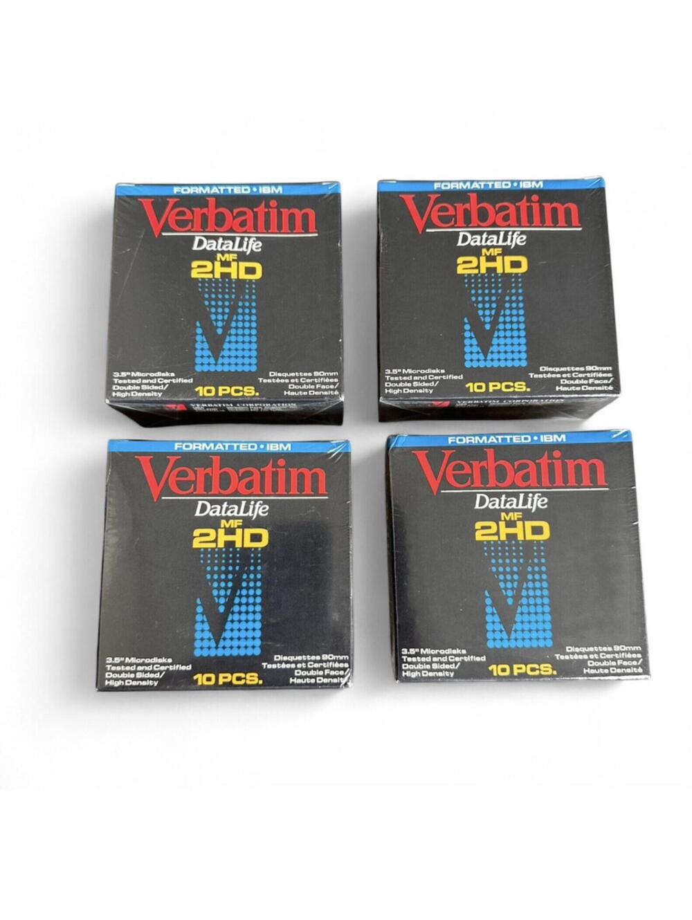 Verbatim DataLife 3.5” MicroDisks 10 Pack MF 2HD Sealed IBM 4 Sets